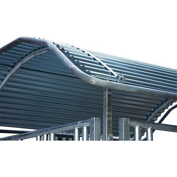 Roof edge protective bars for large bale curls galvanized steel tube