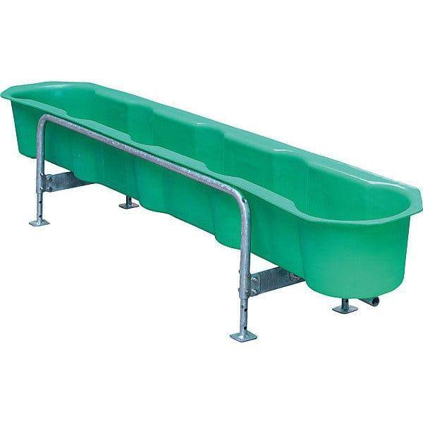 Robust feeding trough for calves heightadjustable