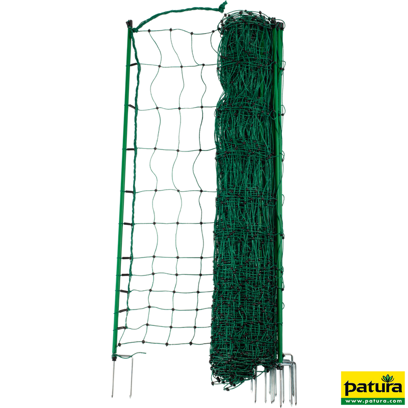 Rete per pollame, non portante, verde, alta 112 cm, con doppia punta, 25 m