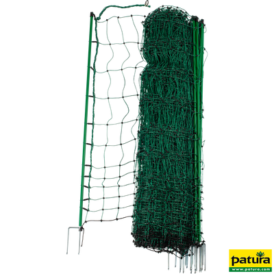 Poultry net, green, 112 cm high, with double spike, 50 m