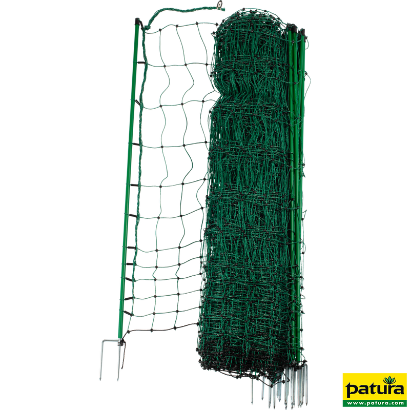 Poultry net, green, 112 cm high, with double spike, 50 m