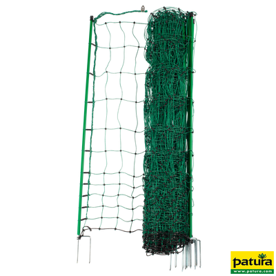 Poultry net, green, 112 cm high, with double spike, 25 m