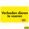 Warning sign, feeding animals prohibited, plastic -dutch-