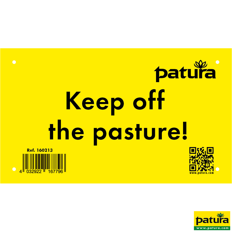 Warning sign "Do not enter pasture" plastic -english