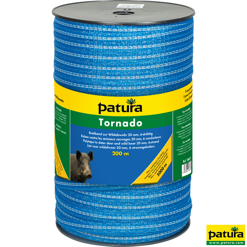 Bande large Tornado 20 mm, rouleau de 200 m 5 Niro 0,20 mm, 1 CU 0,30 mm, bleu