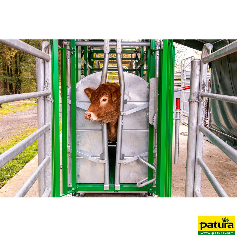 Poste de traitement A6000 avec porte arrière coulissante, bac de ramassage à 2 battants Dispositif de ramassage du cou réglable en continu