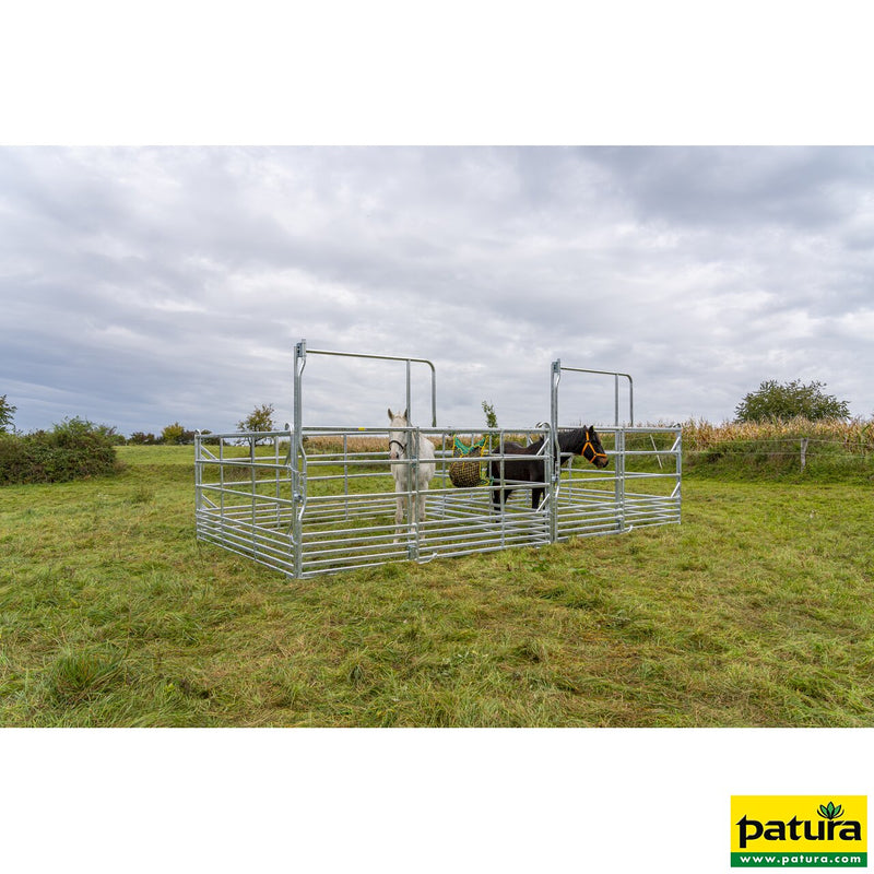 Backstop in the gangway frame for catching and handling systems for sheep, galvanized