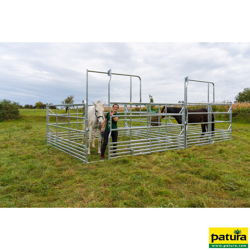 Backstop in the gangway frame for catching and handling systems for sheep, galvanized