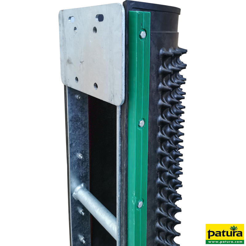 Bracket for scratching mat on partition and post without U-bolts, without scratching mat