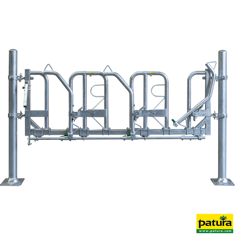 Swedish feeding fence modular bulls Mounting length 2.91 m, 3 feeding places incl. mounting accessories