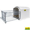 Calf hutch for pairs incl. fencing and 2 x teat bucket holders