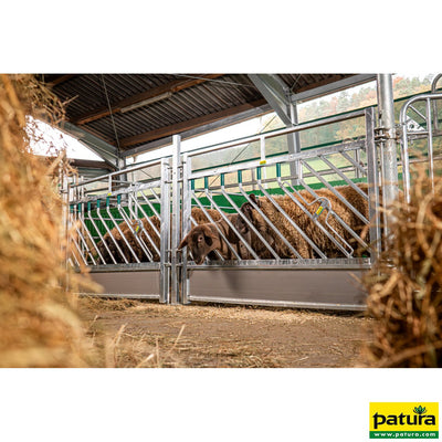 Self-closing feeding fence for sheep L= 1.39 m, H= 1.00 m 6 feeding openings