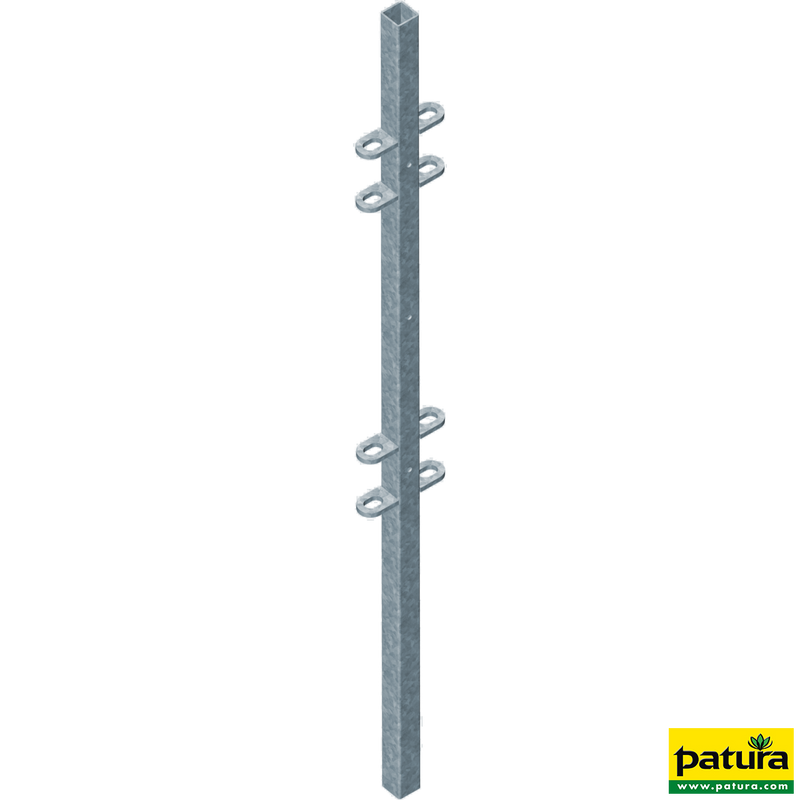 Pfosten Quadrat 40 mm, L= 1,45 m mit angeschweissten Laschen