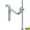 Holder for wooden trough for self-closing feeding fence for sheep