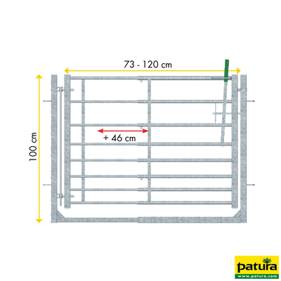 Porte avec cadre réglable L=0,94 - 1,39 m, H= 1,00 m