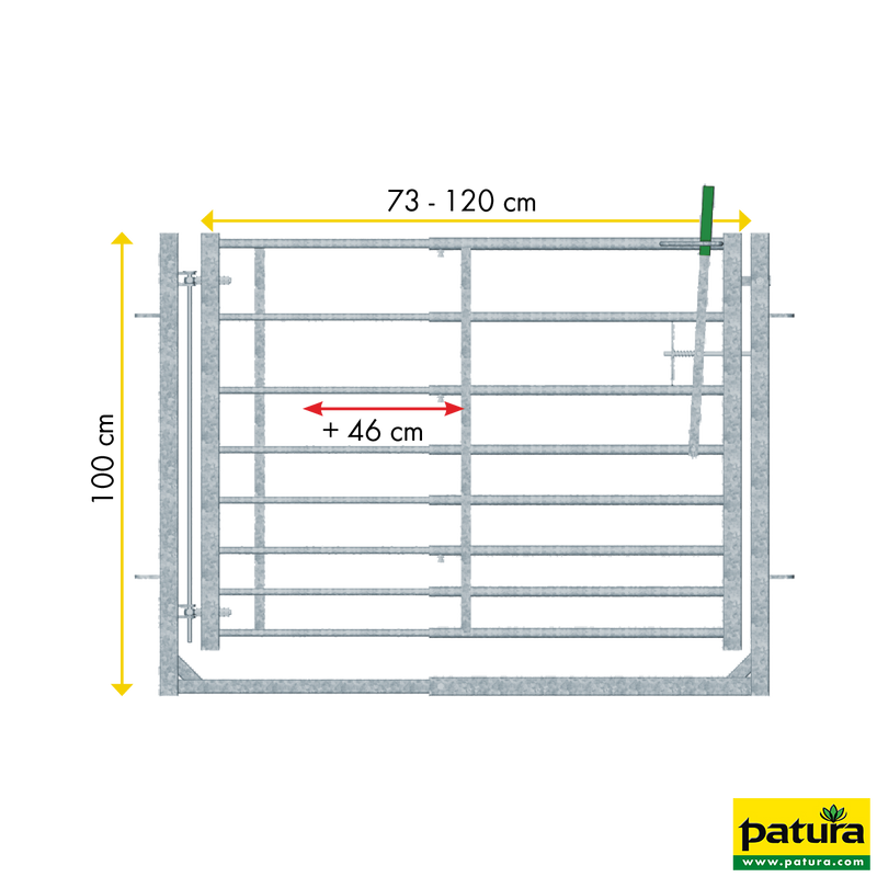 Porte avec cadre réglable L=0,94 - 1,39 m, H= 1,00 m