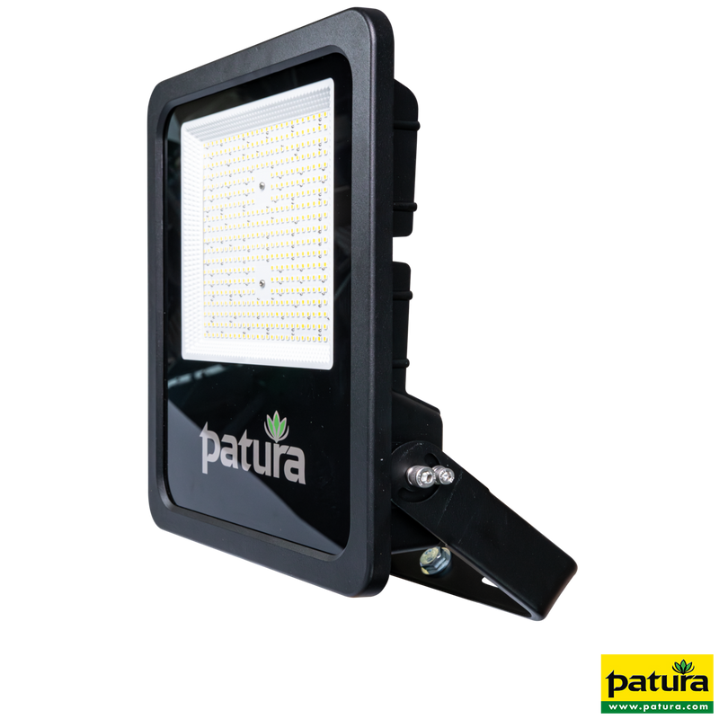 Patura LED-Flutlichtstrahler mit schwarzem Gehäuse, LED-Panel und Montagehalterung