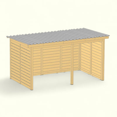 Holz-Unterstand Modul 218cm Tiefe Sanilu Sanilu