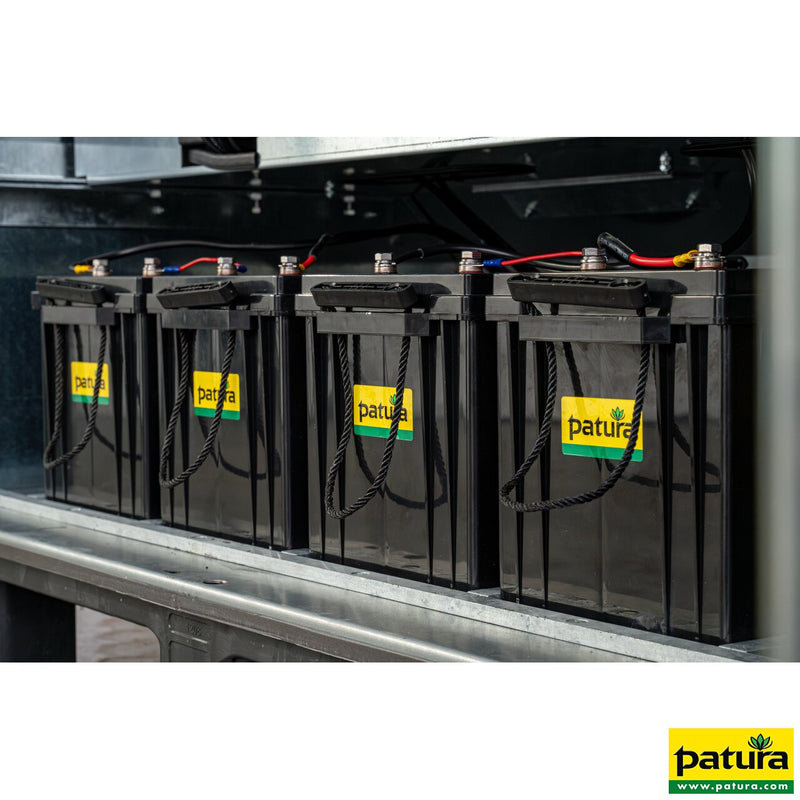 P8000, con cassetta di sicurezza XXL, modulo solare da 480 W e batteria superpile da 4 x 200 Ah