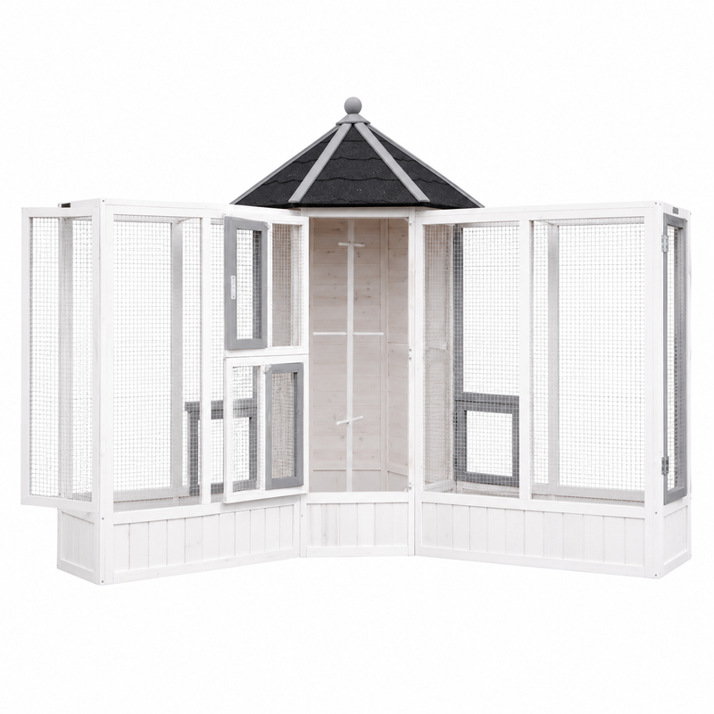 Aviary Jimmy with double run - Expandable, pine wood