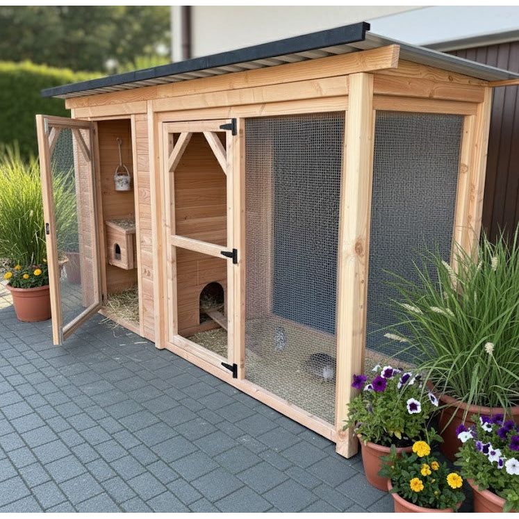 Pollaio Thun con recinto e cassetta di nidificazione