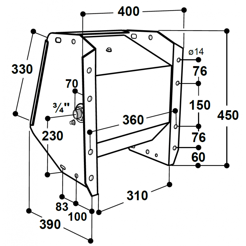 SUEVIA Doppel-Ventil-Trogtränke Mod. 520 Edelstahl Sanilu Sanilu