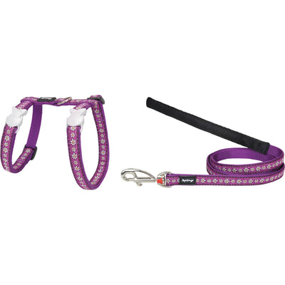 RedDingo Geschirr und Leine Daiys Chain Violett - XS