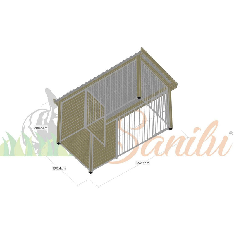 Hundezwinger Balou mit Hundehütte Sanilu® Clean Sanilu