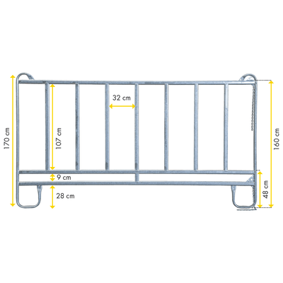 Panel with feeding grid, height 1.70 m Sanilu Sanilu