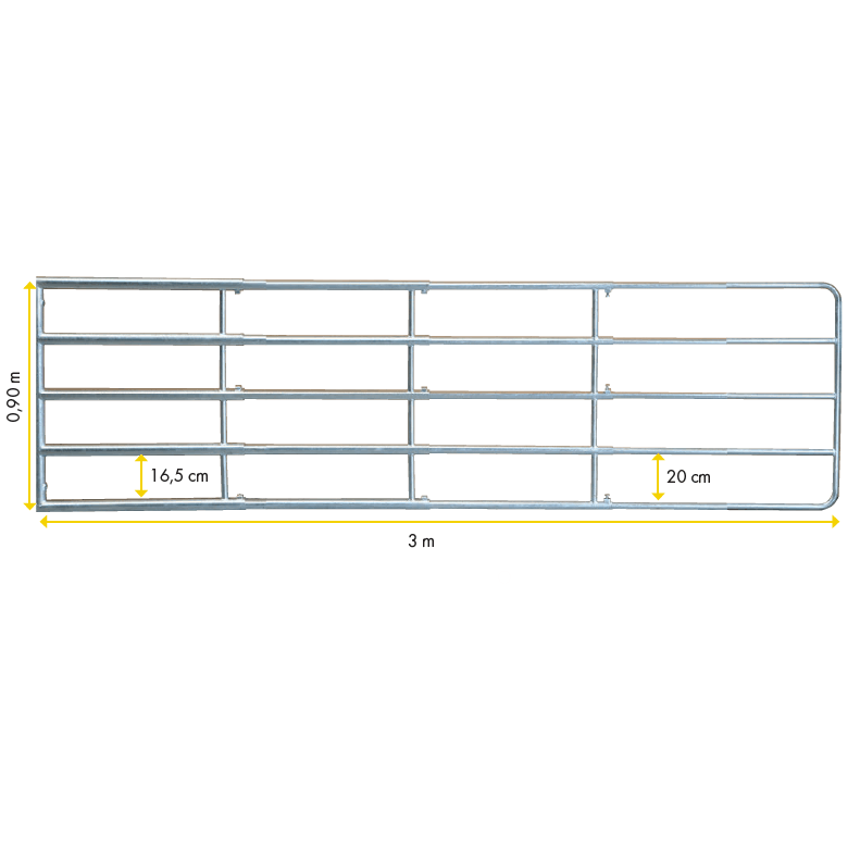 Pasture fence gate Compact triple adjustable, height 0.90 m Sanilu Sanilu