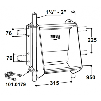 SUEVIA double-valve trough drinker mod. 520 stainless steel Sanilu Sanilu