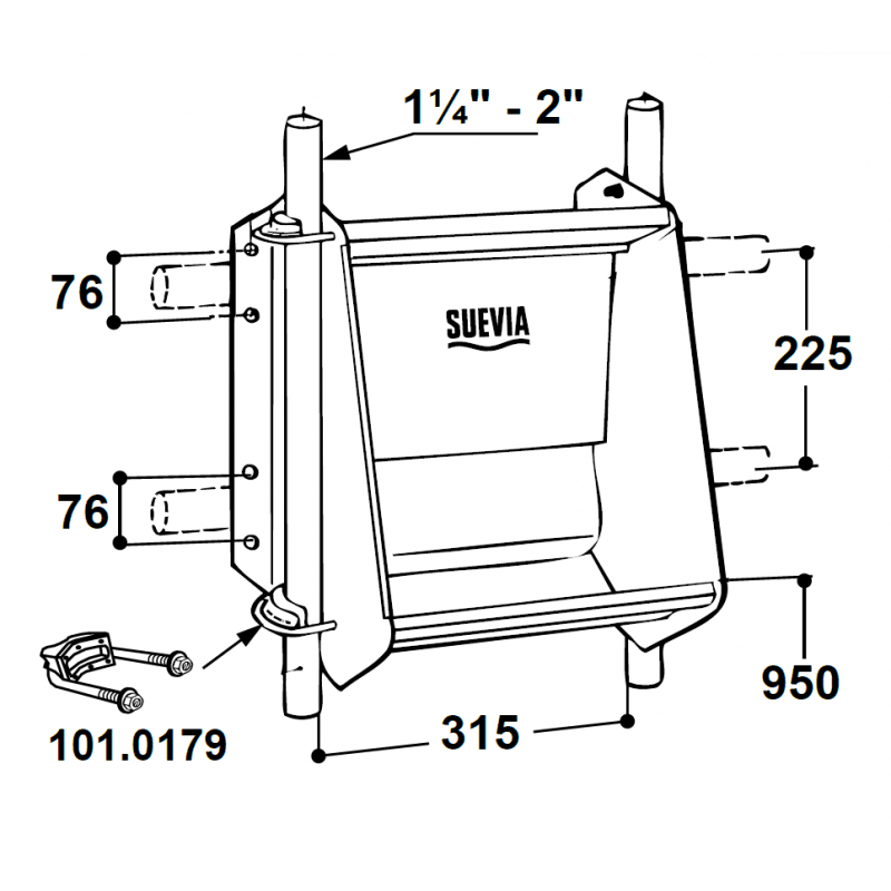 SUEVIA double-valve trough drinker mod. 520 stainless steel Sanilu Sanilu