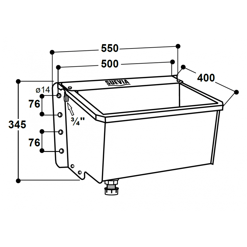 SUEVIA compact trough drinker Mod. 6140 Sanilu Sanilu