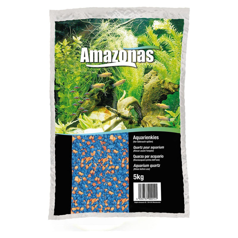 Quartz gravel, blue/orange, 2-3mm