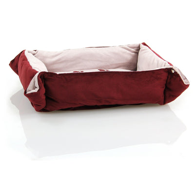 Soft cat bed paw, dark red/pink