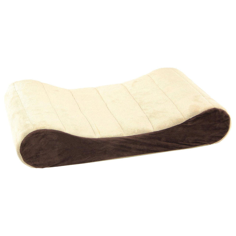 Dog and cat lounger plush boat, dark/light brown