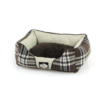 Plush dog and cat bed Extra-Soft Lomma, angular