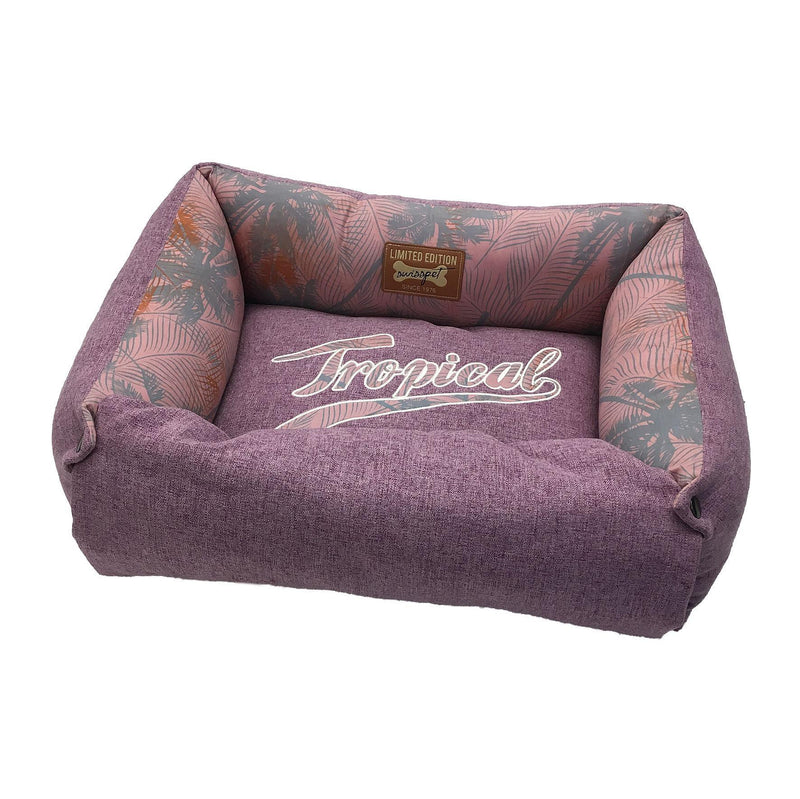 Tropical S dog and cat bed, purple