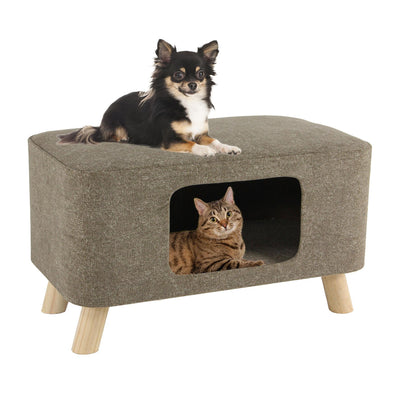 Mia brown dog and cat cave