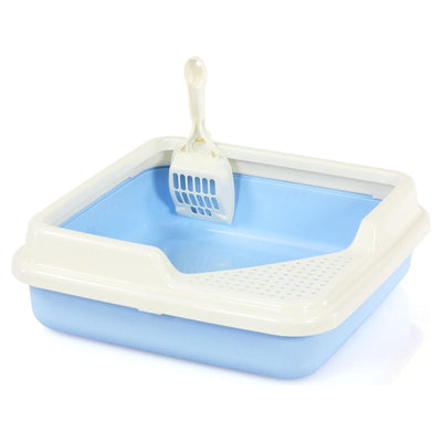 Shorty cat litter tray, light blue