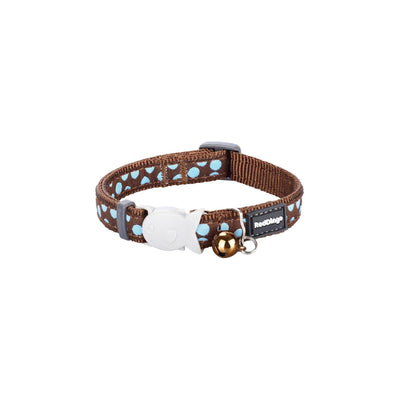 RedDingo Cat Collar Blue Spots on Brown - XS