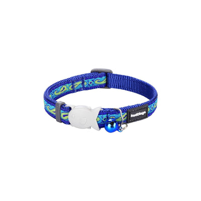 RedDingo Cat Collar Paisley Blue with Green - XS