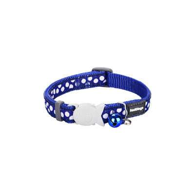 RedDingo Cat Collar Design White Spots on Navy - XS