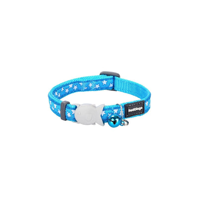 RedDingo Cat Collar Stars White on Turquoise - XS