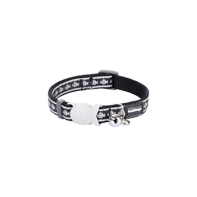 RedDingo Cat Collar Reflective Fish black- XS