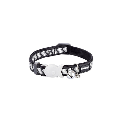 RedDingo Cat Collar Reflective Ziggy Black - XS