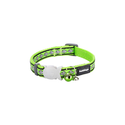 RedDingo Cat Collar Reflective Fish Lime Green - XS