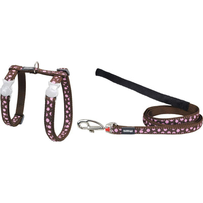 RedDingo harness and lead Pink Spots on Brown, XS