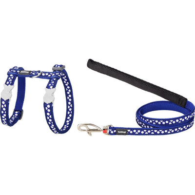 RedDingo Harness and Leash Design White Spots on Navy - XS