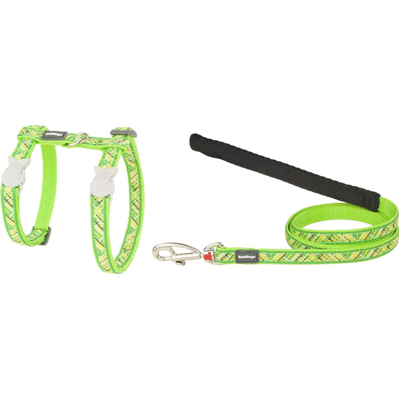 RedDingo Harness and Leash Flanno Lime Green - XS